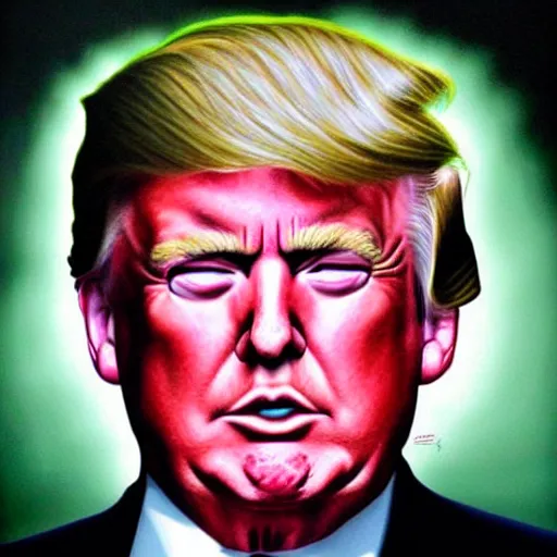 Image similar to donald trump portrait in the style of jason edmiston