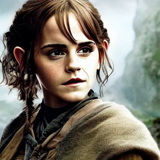 Image similar to emma watson as a hobbit