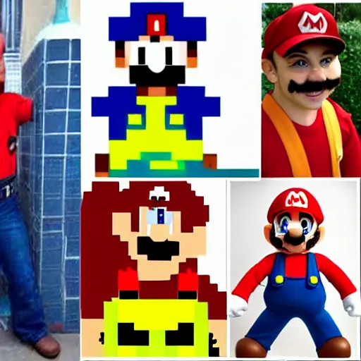 Image similar to a human version of super mario