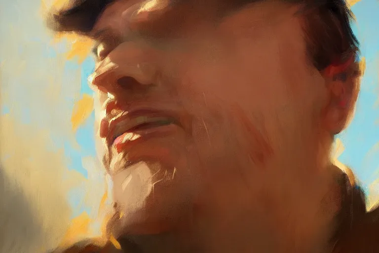 Prompt: greg manchess closeup portrait of a man falling over, profile picture, organic painting, sunny day, matte painting, bold shapes, hard edges, street art, trending on artstation, by huang guangjian, gil elvgren, ruan jia, randy vargas, greg rutkowski