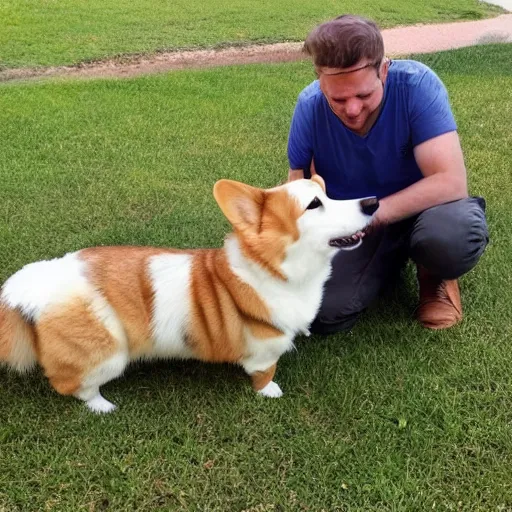 Image similar to Corgis, no man's sky