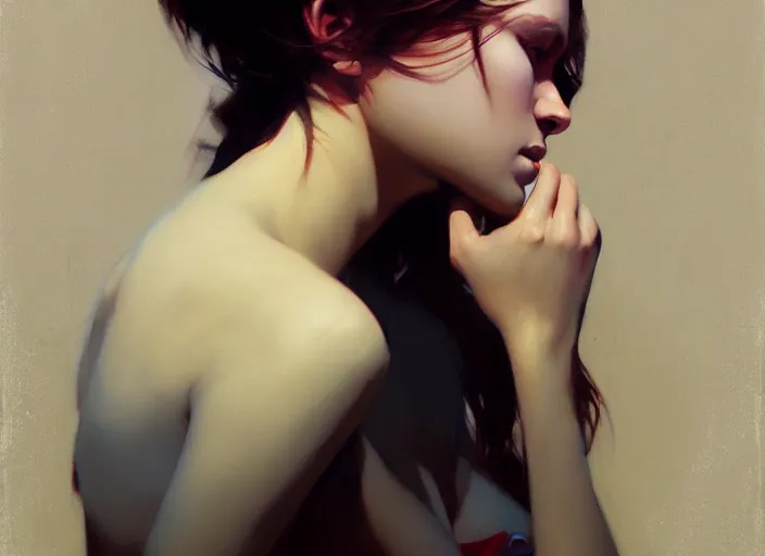 Image similar to dramatic situation, by ilya kuvshinov and jeremy lipking and quentin mabille