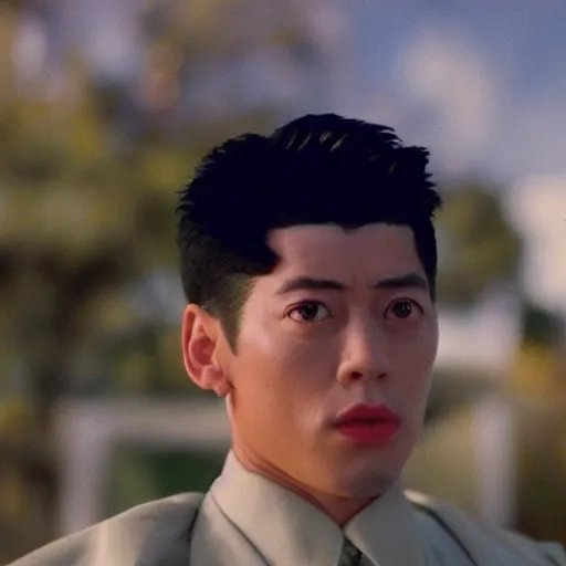 Image similar to a film still of Josuke Higashikata from Jojolion in ''Mulholland Drive''(2001)