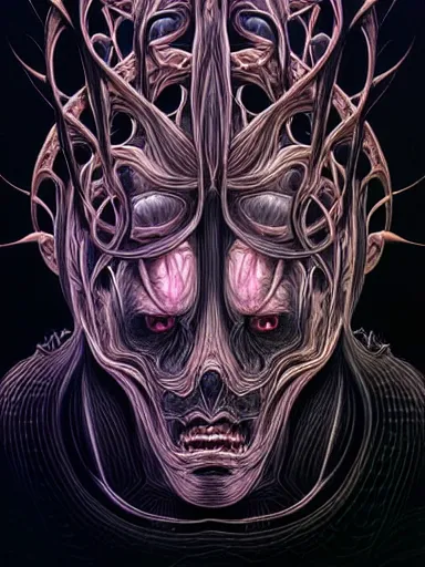 Image similar to portrait study, lord of regeneration, illustrated on black paper by nychos, artgerm, moebius, android jones : : fractal lotus pattern : : digital painting, digital art, concept art, character design, imaginefx : : hyperrealism, dark fantasy