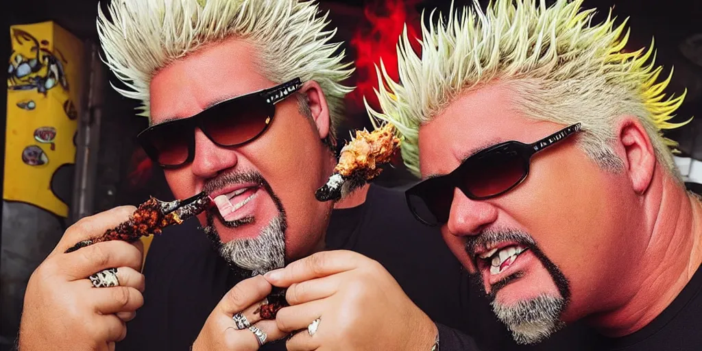 Prompt: “guy fieri smoking weed, 4k, realistic”