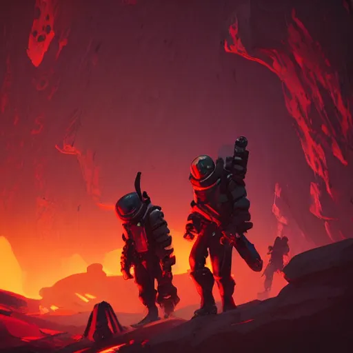 Image similar to deep rock galactic gameplay by greg rutkowski