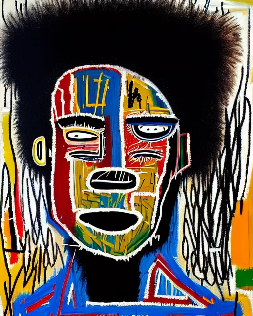 Image similar to A extremely highly detailed majestic hi-res beautiful immaculate head and shoulders award winning painting masterpiece of the face of a strong black african man by Jean-Michel Basquiat, 8k, high textures, hyper sharp, insanely detailed and intricate, super detailed, 8k HDR high quality