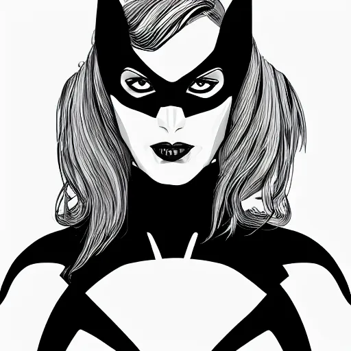 Prompt: Portrait of Batwoman, detailed digital art