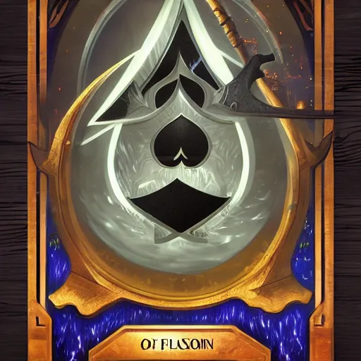 Image similar to ace of spades card as portal to another dimension, high detail, computer art, concept art, no noise, fantasy, full view