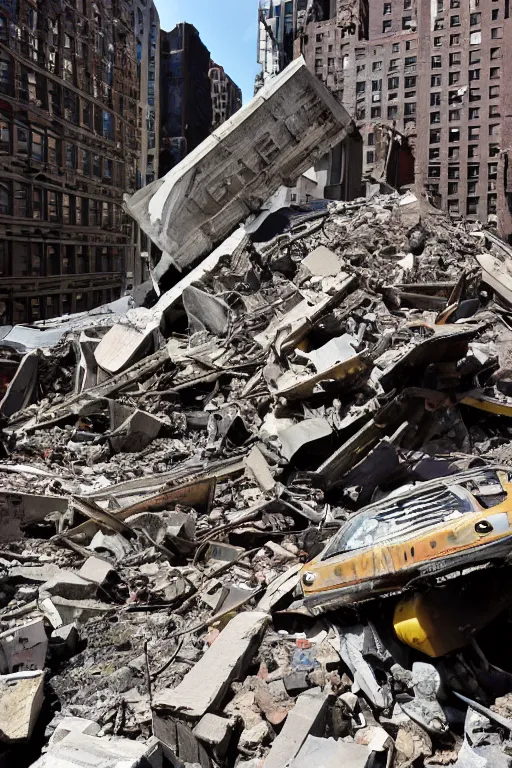 Prompt: new york city fallout future rubble