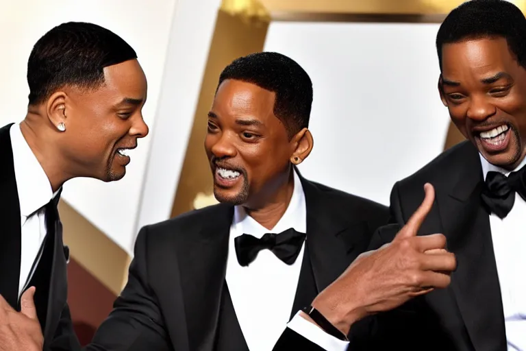 Image similar to will smith slapping chris rock at oscars ultra detailed 4k