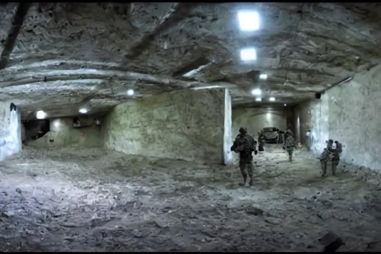 Image similar to gopro footage from inside a deep underground military base