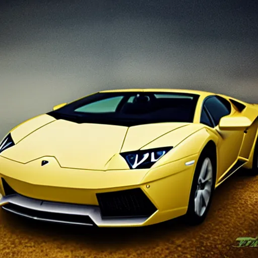 Prompt: pillsbury doughboy driving a lamborghini made of butter, realistic photography