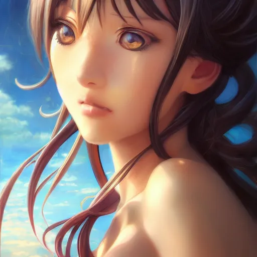 Image similar to Anime Girl with Heart Eyes, Insanely Happy, detailed, centered, digital painting, artstation, concept art, donato giancola, Joseph Christian Leyendecker, WLOP, Boris Vallejo, Breathtaking, 8k resolution, extremely detailed, beautiful, establishing shot, artistic, hyperrealistic, beautiful face, octane render, cinematic lighting, dramatic lighting, masterpiece