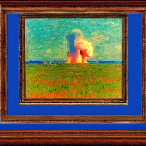 Prompt: nuclear explosion in the style of claude monet, impressionism, 4 k masterpiece