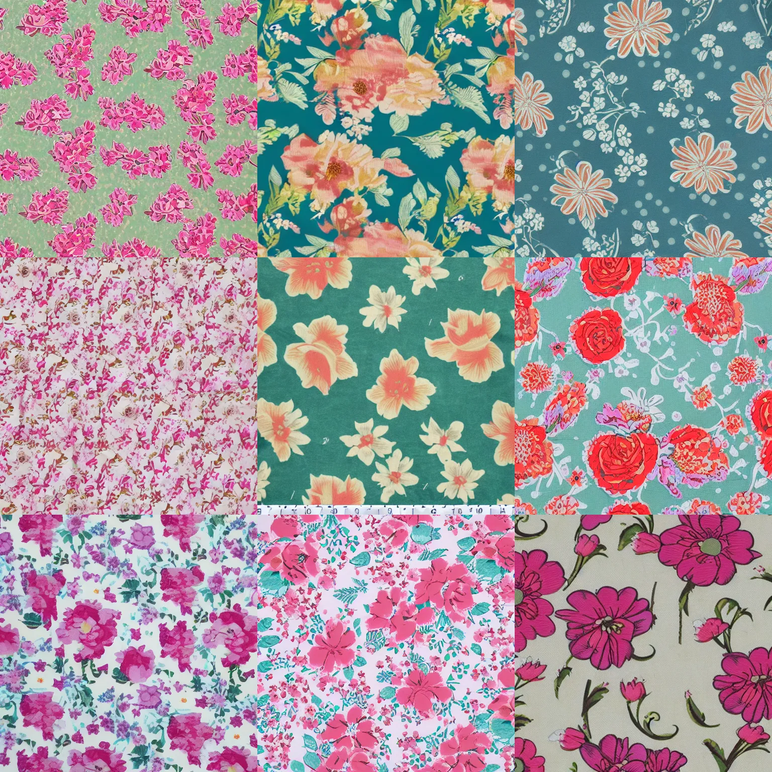 Prompt: floral pattern fabric swatch