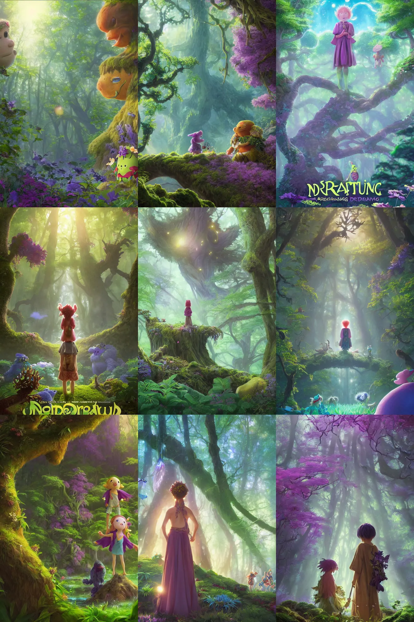 Prompt: Nature druid dreaming, character portrait Amphibia Movie poster, artwork by Yoshitomo Nara, azure tones, Chiho Aoshima, Donato Giancola, Craig Mullins, soft bokeh, a Rendering of a cinematic beautiful closeup moment of friends standing facing toward their love, full of details, Matte painting, trending on artstation and unreal engine-H 768