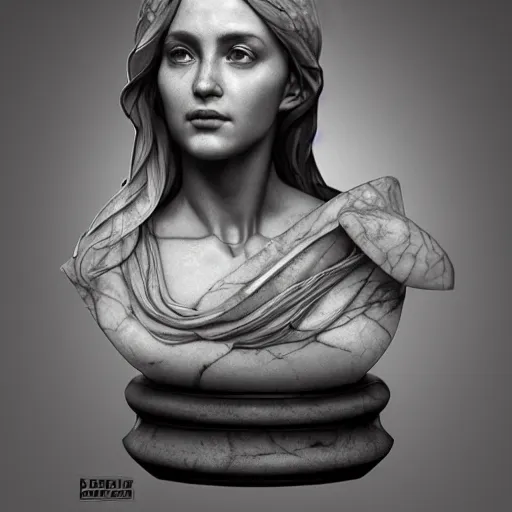 Prompt: beautiful lifelike award winning marble statue bust of gerald of rivia unreal engine octane render trending on art station artgerm greg rutkowski alphonse mucha cinematic atmospheric