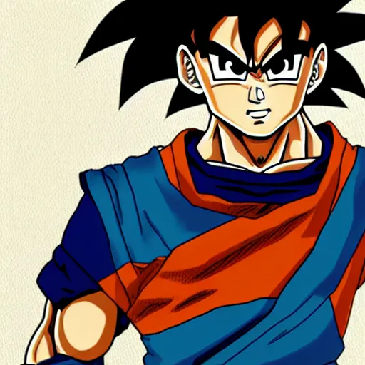 Prompt: portrait of goku from dragon ball wearing glasses with michael jackson incredibly detailed, color, smooth, concept art, illustration,