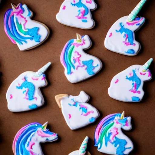 Prompt: high resolution photo of unicorn cookies, michelin star, very tasty, food photography, instagram, trending