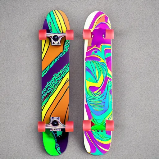 Image similar to 8 0's skateboard culture based psychedelic color combinations