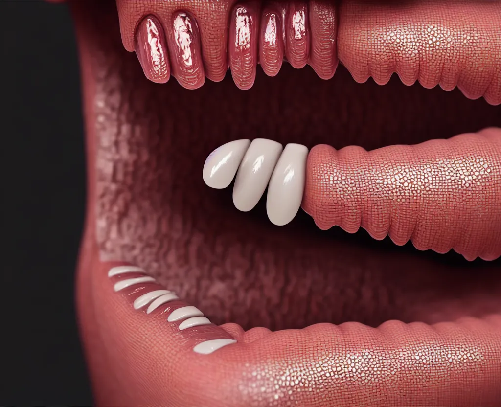 Image similar to photorealistic detailed image of wood nails in a tongue, intricate artwork by tooth wu and wlop and beeple. octane render, trending on artstation, greg rutkowski. cinematic, hyper realism, octane render, 8 k