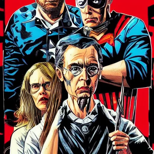 Prompt: American Gothic, by MARVEL comics and Sandra Chevrier