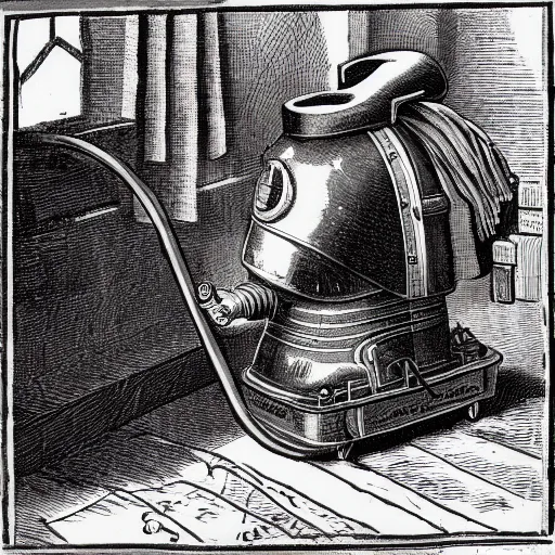 Prompt: a tudor vacuum cleaner