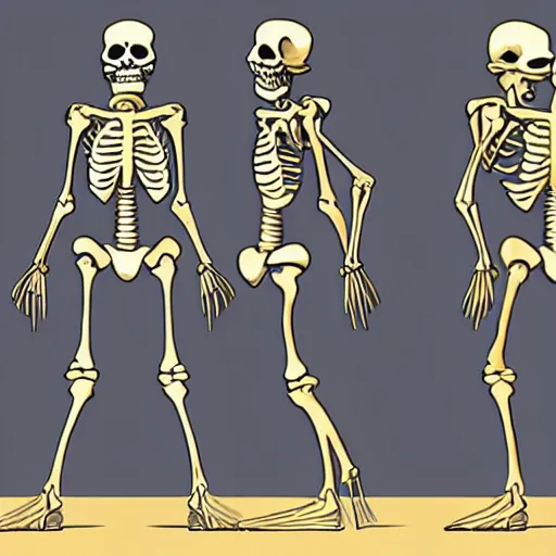 Image similar to skeleton wearing gold gain concept art