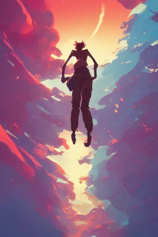 Image similar to looking up into the sky i see an anxious reflection of myself behance hd artstation by jesper ejsing, by rhads, makoto shinkai and lois van baarle, ilya kuvshinov, ossdraws, that looks like it is from borderlands and by feng zhu and loish and laurie greasley, victo ngai, andreas rocha