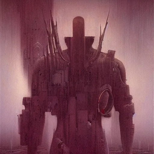 Image similar to cyberpunk by zdzisław beksinski