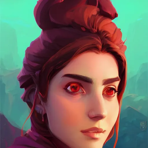 Image similar to profile portrait, maya ali mage, gloomhaven, dynamic lighting, gaudy colors, octane render aesthetic, matte painting concept art, official fanart behance hd artstation by jesper ejsing, by rhads and makoto shinkai and lois van baarle and ilya kuvshinov and rossdraws