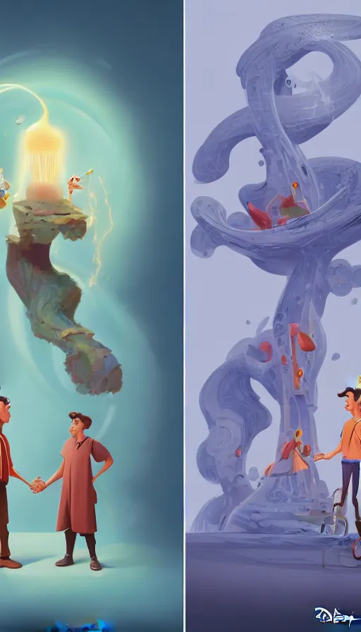 Image similar to the two complementary forces that make up all aspects and phenomena of life, by Disney Concept Artists