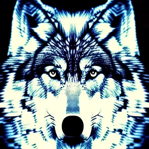 Image similar to wolf, abstract art