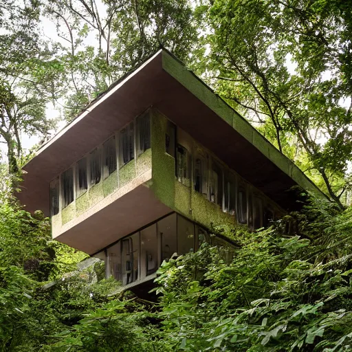 Image similar to a building in the middle of a forest, architecture