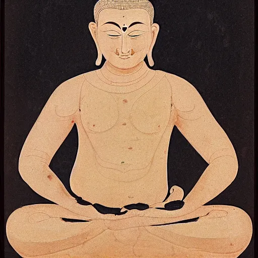 Prompt: steve jobs as buddha shakyamuni meditating in the lotus position, india, bihar, probably kurkihar, pala dynasty, c. 1 0 0 0 ad, black stone