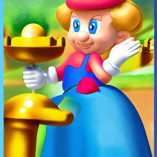 Image similar to prinzessin daisy from super mario, painted by ferdinand holger