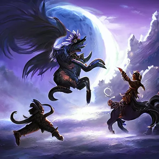 Image similar to moonlight striking attack, hearthstone art style, epic fantasy style art, fantasy epic digital art, epic fantasy card game art