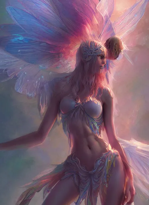 Prompt: digital _ painting _ of _ adult female rave fairy _ by _ filipe _ pagliuso _ and _ justin _ gerard _ symmetric _ fantasy _ crying tsunami _ highly _ detailed _ realistic _ intricate _ port