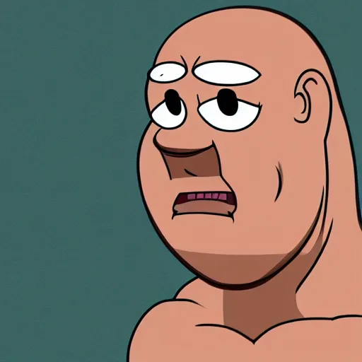 Image similar to muscle man from The Regular Show, portrait photo, realistic