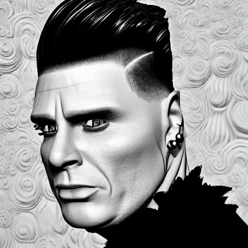 Image similar to vanilla ice's hair is ice cream but his hair is made out of swirly ice cream vanilla ice cream his hair is completely made out of vanilla swirled vanilla ice cream, ice cream hair, realistic, hyperrealistic, ultra realistic, real, real world, highly detailed, very detailed, extremely detailed, intricate details, 8 k resolution, hd quality