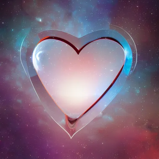 Prompt: the universe contained in a heart shaped glass cosmic 8 k