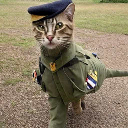 Image similar to cat dressed like british ww 2 soldier