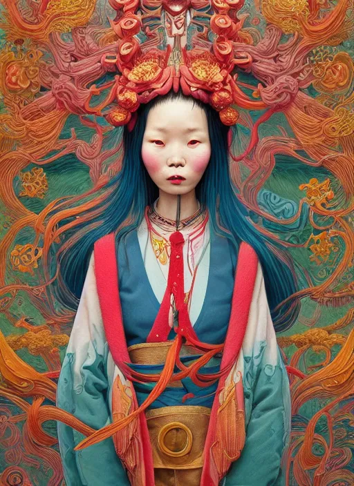 Image similar to yunnan people : : by martine johanna and simon stalenhag and chie yoshii and casey weldon and wlop : : ornate, dynamic, particulate, rich colors, intricate, elegant, highly detailed, centered, artstation, smooth, sharp focus, octane render, 8 k