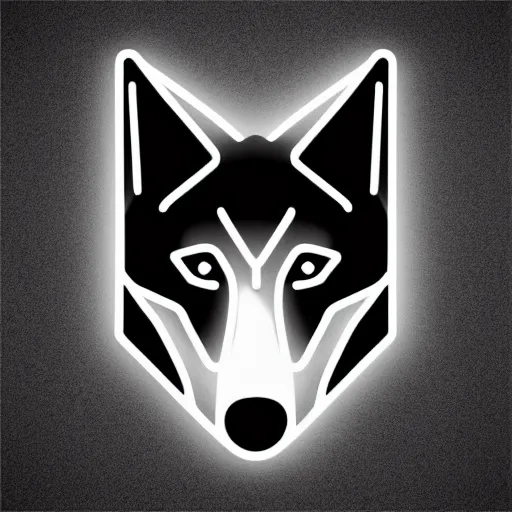 Prompt: neon wolf logo , minimalist , vector illustration