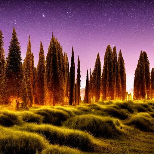 Image similar to night landscape with cypress trees high resolution 4 k wallpaper