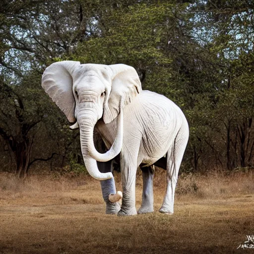 Image similar to professional photography of a rare white elephant, spectacular in its beauty, 8 k