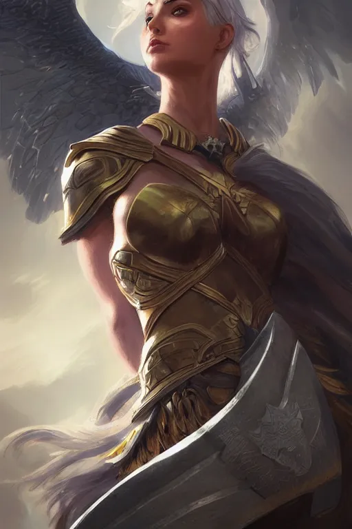 Image similar to amazon valkyrie athena, d & d, fantasy, portrait, highly detailed, headshot, digital painting, trending on artstation, concept art, sharp focus, illustration, art by artgerm and greg rutkowski and magali villeneuve