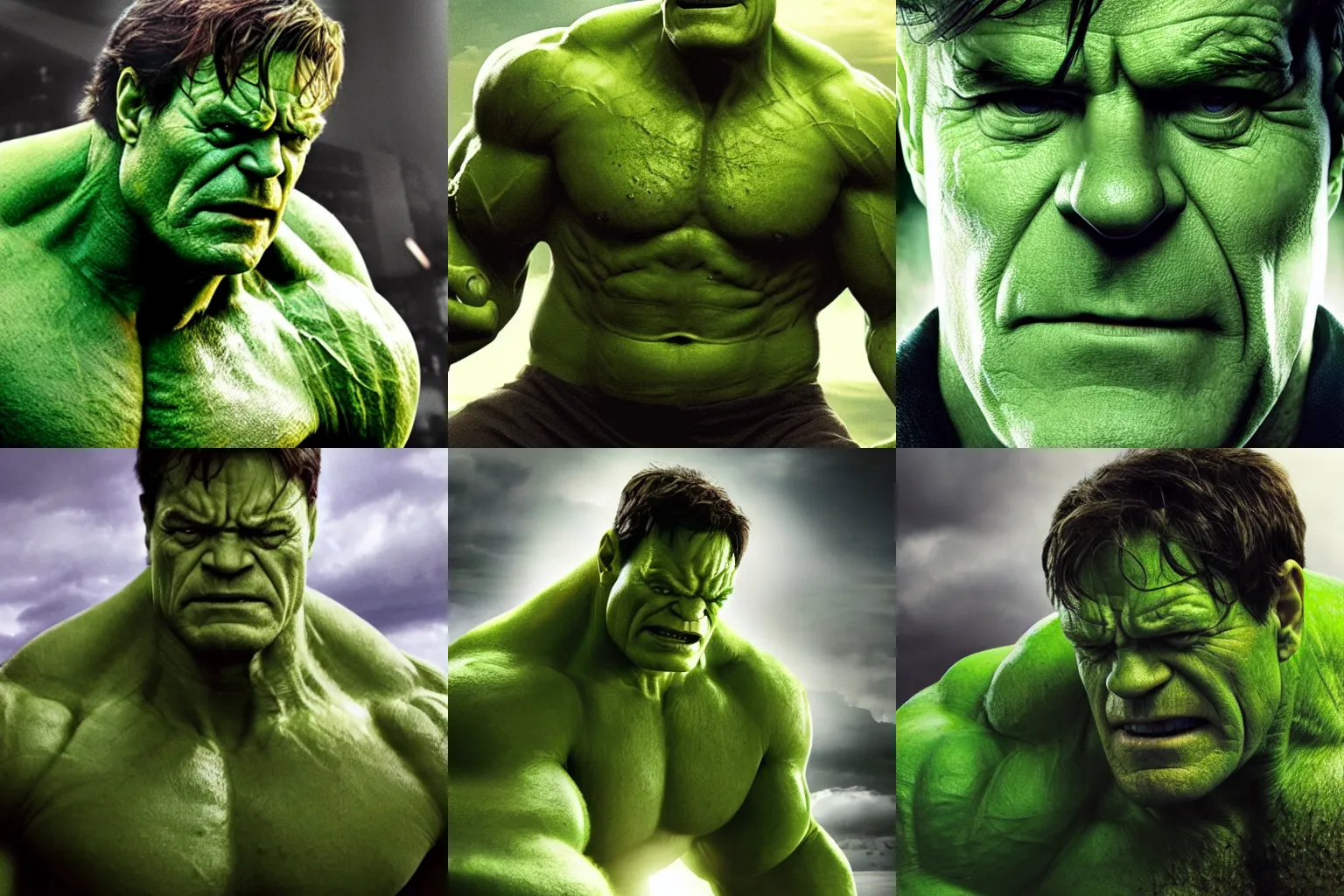 Prompt: Bryan Cranston as Hulk, movie poster, realistic, stunning, 8k, highly detailed,