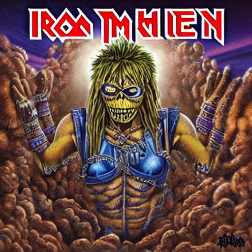 Prompt: iron maiden power slave album cover 8 k hyperdetailed photorealism hdr